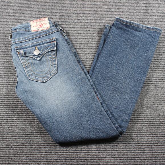 True Religion Billy Straight/Bootcut Flap Pocket Jeans Women’s W26 L27 USA - Picture 1 of 10